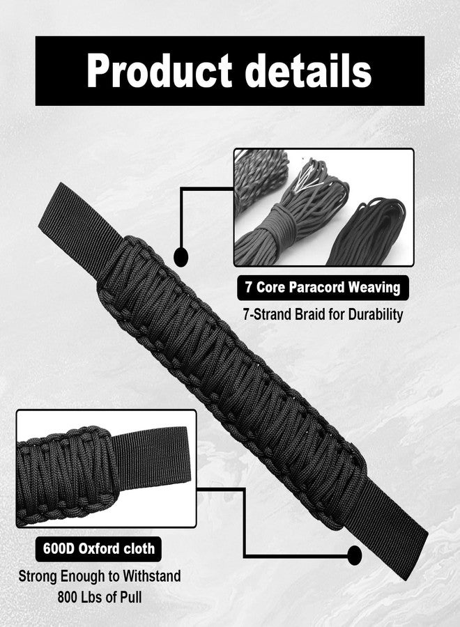 CmeRto 2Pcs Headrest Grab Handles, Car Front Rear Seat Back Roll Bar Grip Handles Kit, Nylon Grab Handl with Headrest Mounted, Heavy Duty Automotive Interior Accessories Universal for SUV Truck Pickup(Black) - Image 3